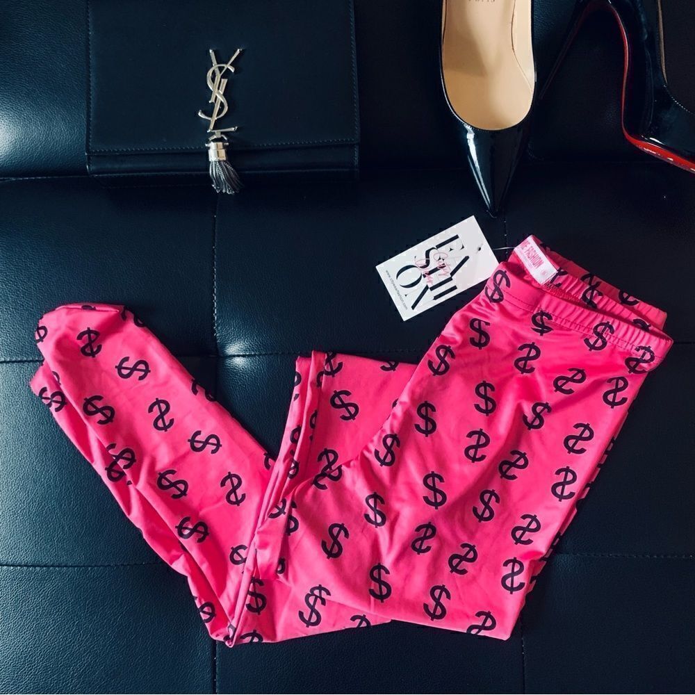 PINK HIGH RISE LEGGINGS - Picture 4 of 12